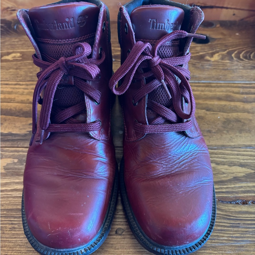 Timberland Burgundy Leather Boots